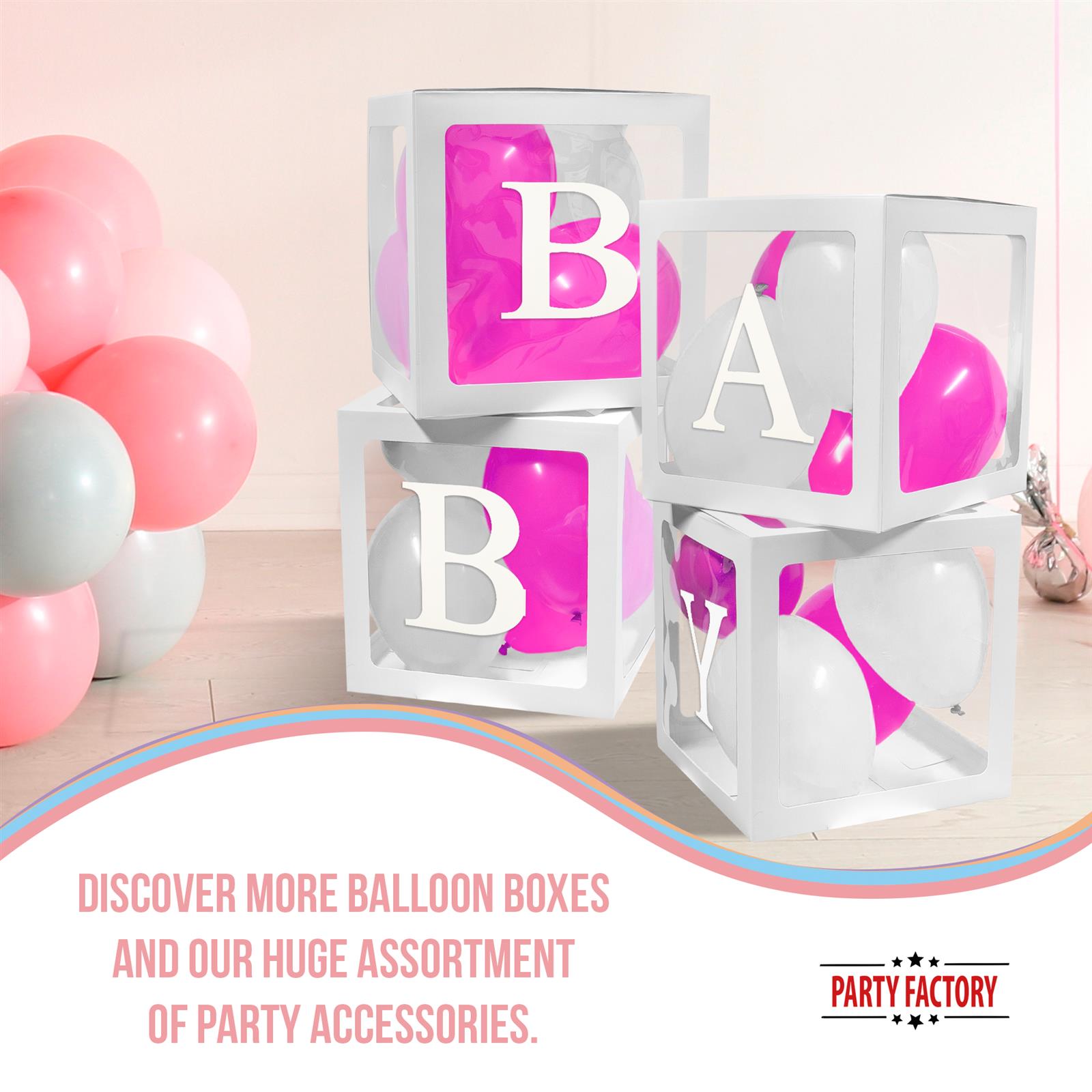 Balloon box BABY boy set of 4 incl 16 blue and white balloons 7