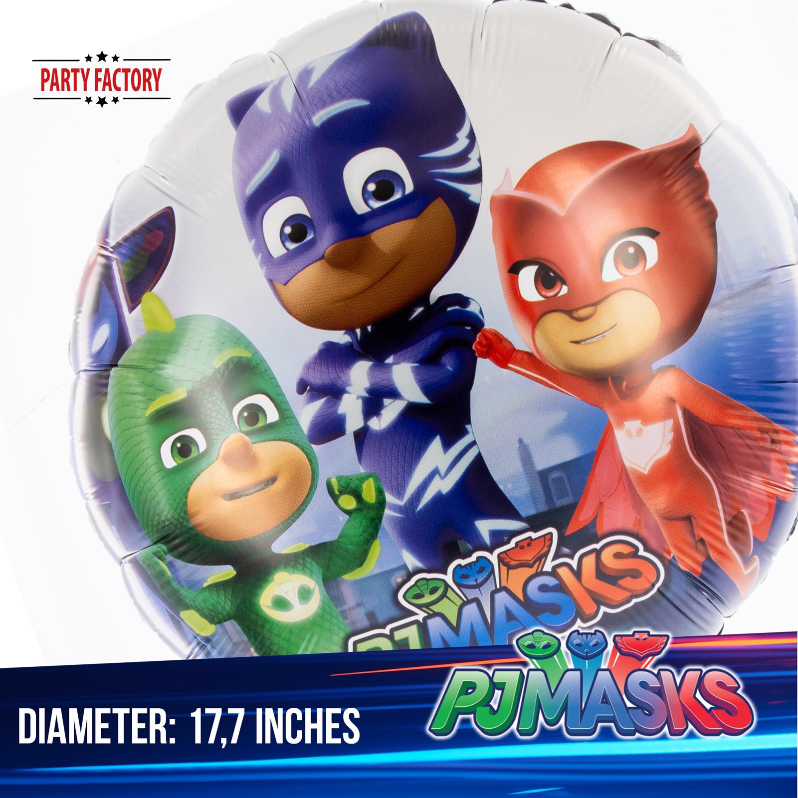 PJ Masks foil balloon 17.7 in colorful superhero trio Catboy Owlette Gekko 3