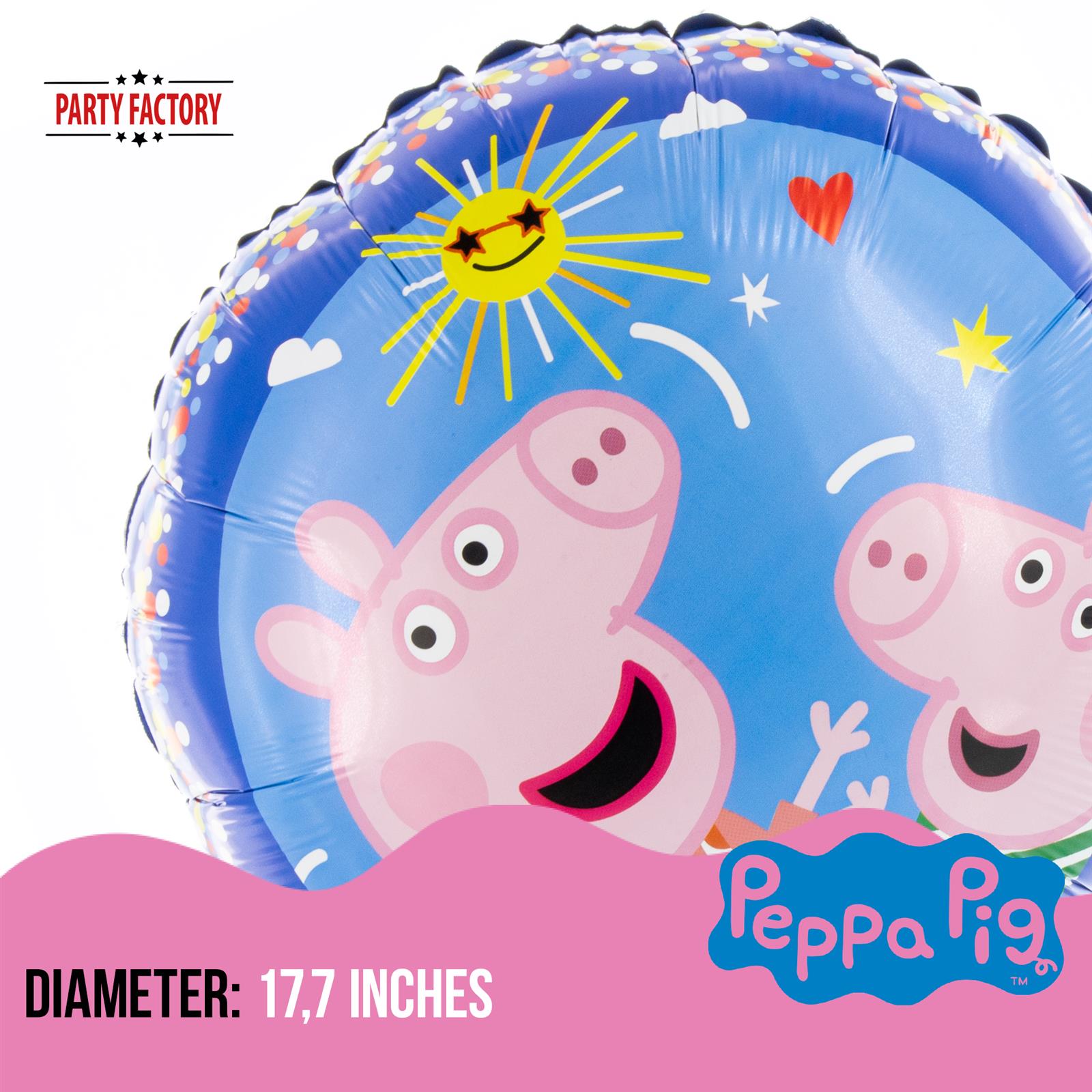 Peppa Wutz foil balloon 17.7 in. colorful Peppa Pig and George Piggy 3