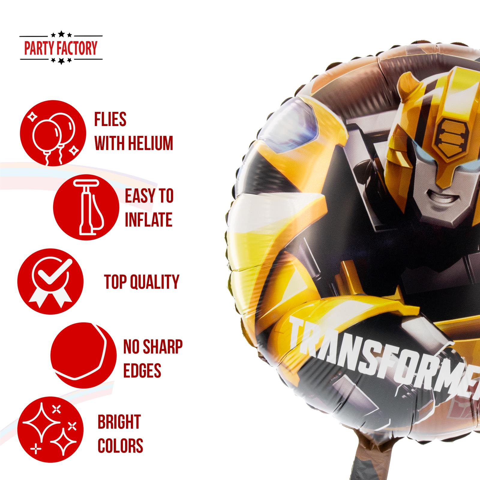 Transformers foil balloon17.7 in. yellow black 5