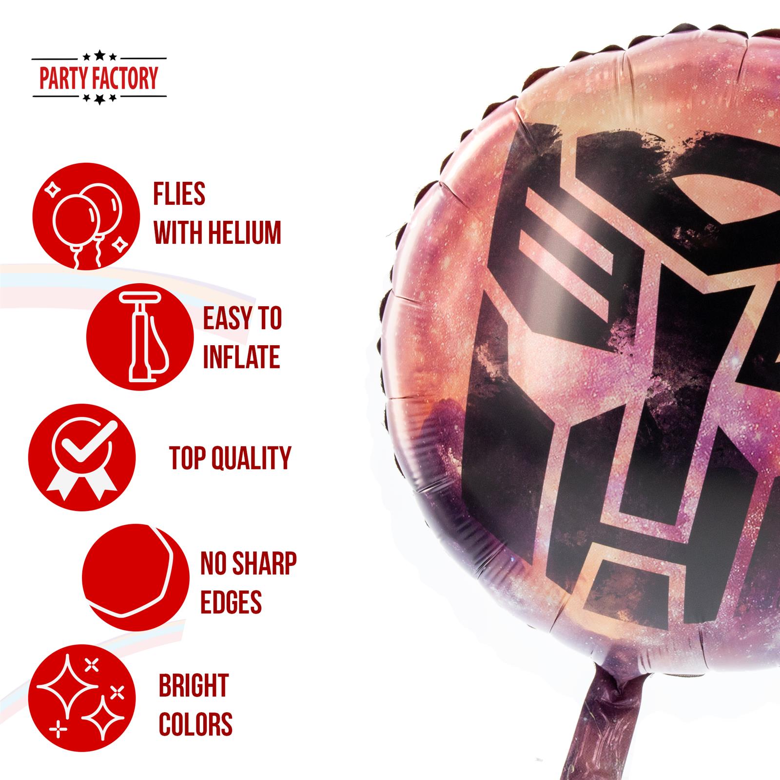 Transformers foil balloon 17.7 in. red 5