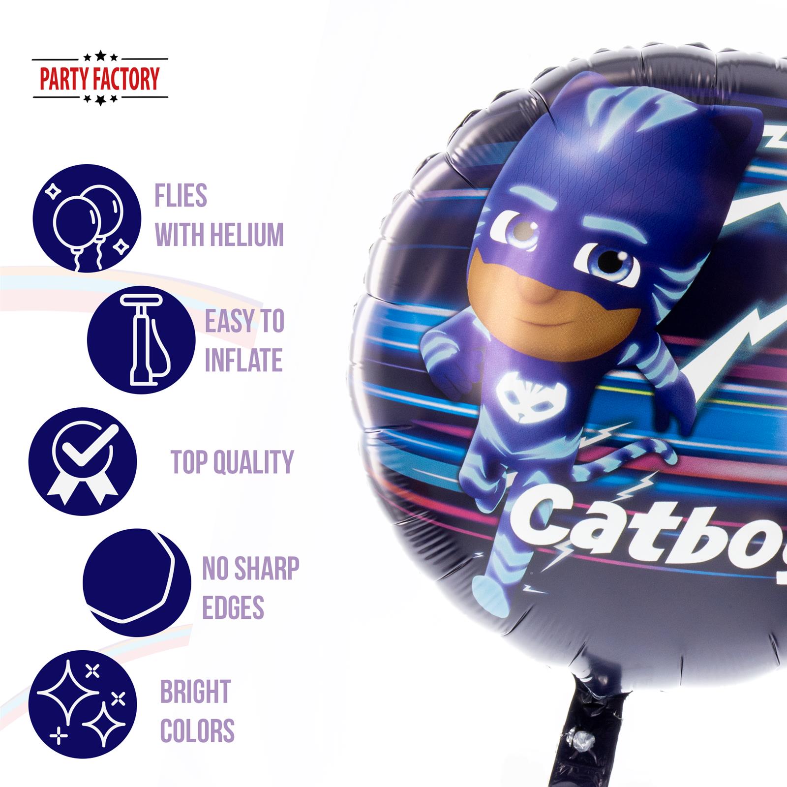 PJ Masks foil balloon 17.7 in colorful pajama heroes superhero catboy 5