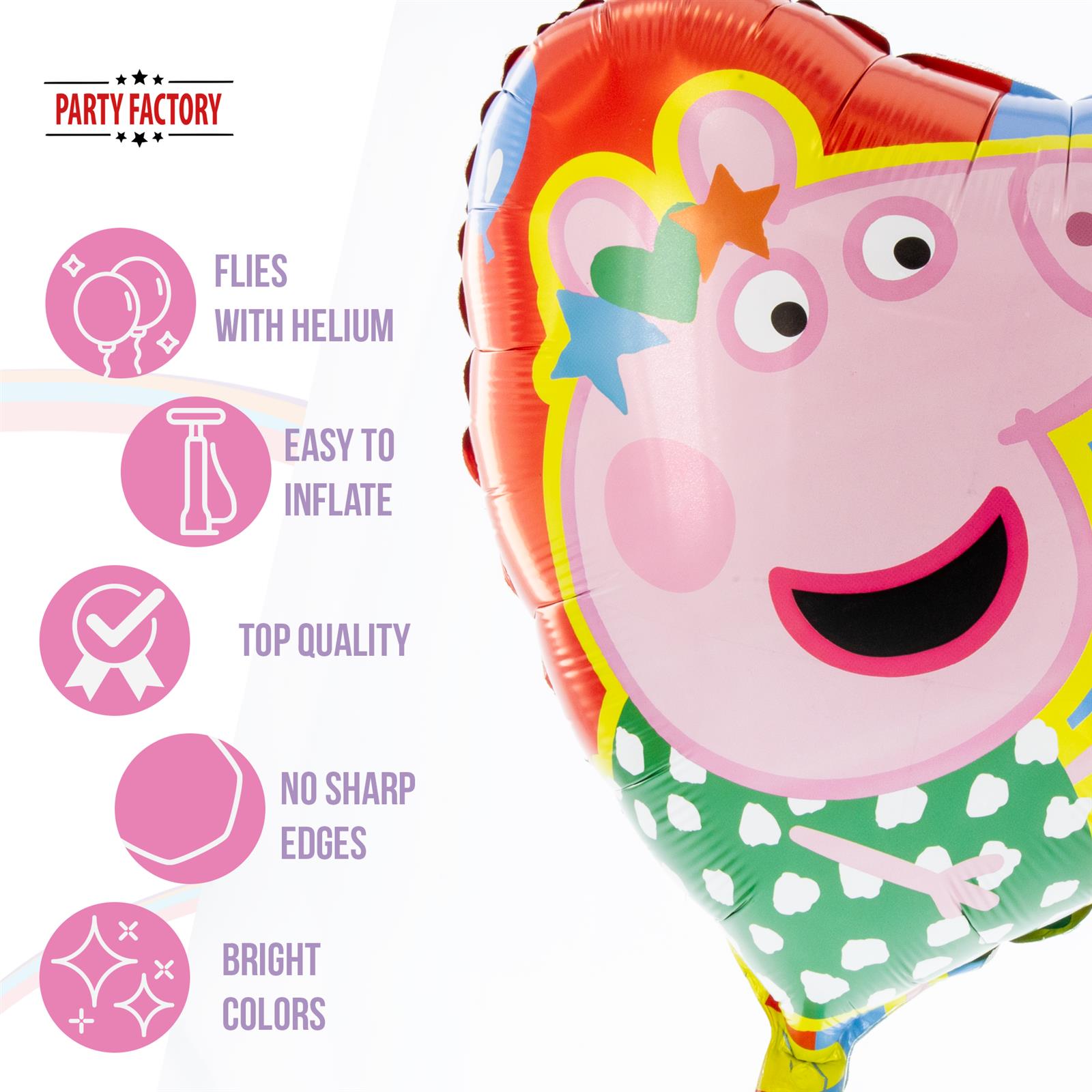 Peppa Pigg foil balloon heart 17.7 in colorful Piglet 5