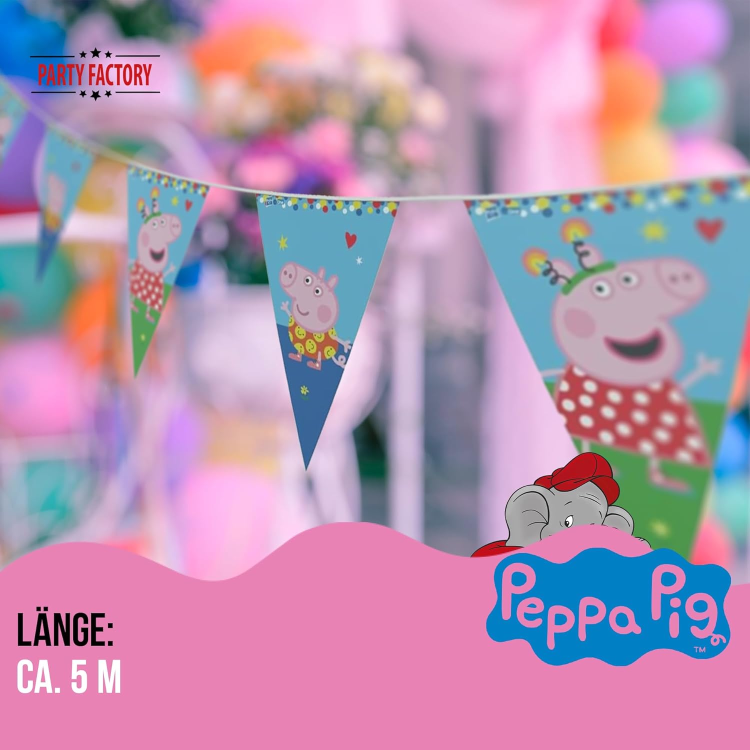 Peppa Pig pennant banner multicolored party garland 16 ft 2